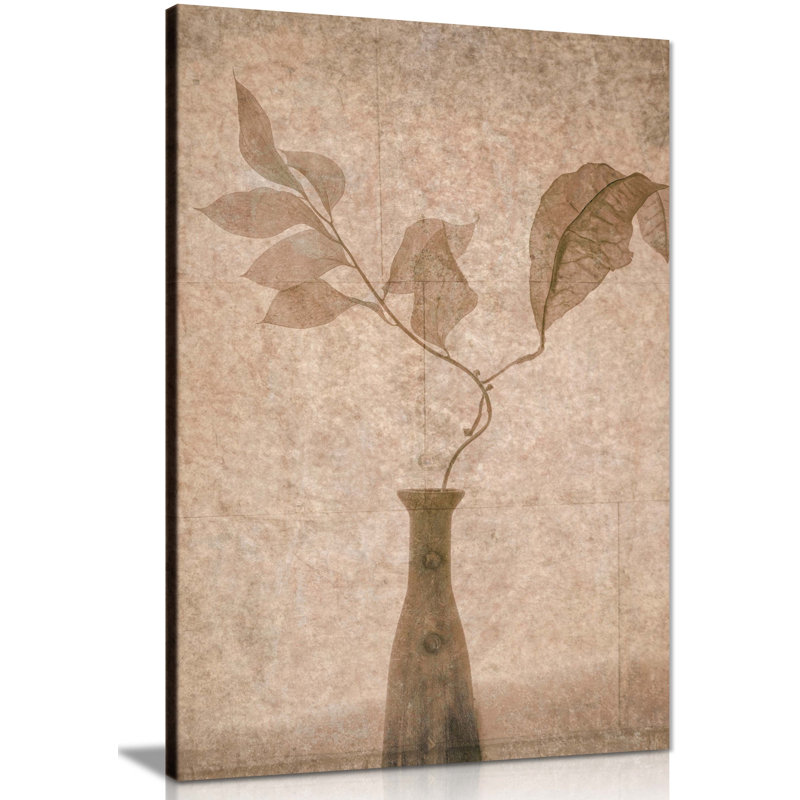 Sepia Dried Leaves - Wrapped Canvas Art Prints, 76cm H x 51cm W