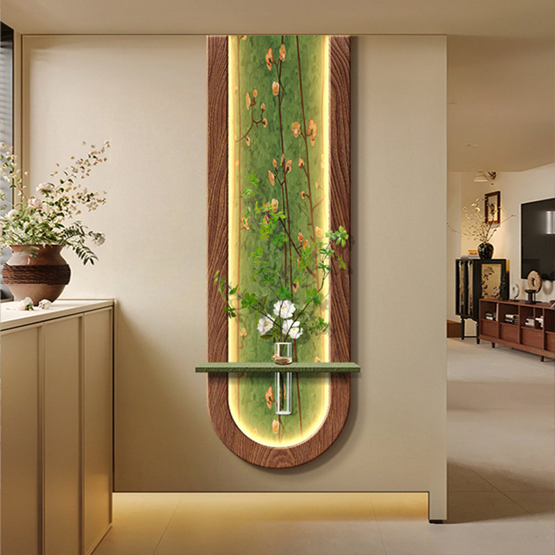 Art mural vert et vert en forme de grès, H 47,24 po x l 15,75 po
