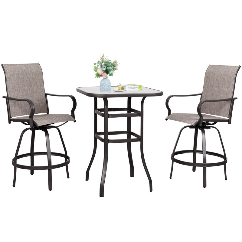 Pinnell  2 - Person Patio Dining Set with Square Table, Beige