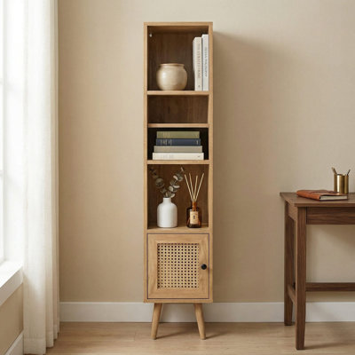 Bibliothèque 54 po de haut 54 po, étroite et étroite, munie de tablettes de rangement réglables et d'un ensemble de sécurité anti-basculement, convient à un coin, à un couloir