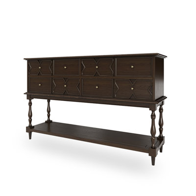 Walnut Solid Wood Rectangular Shape Console Table