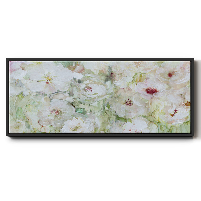 Jardin Blanc- Framed Canvas, 24" H x 60" W