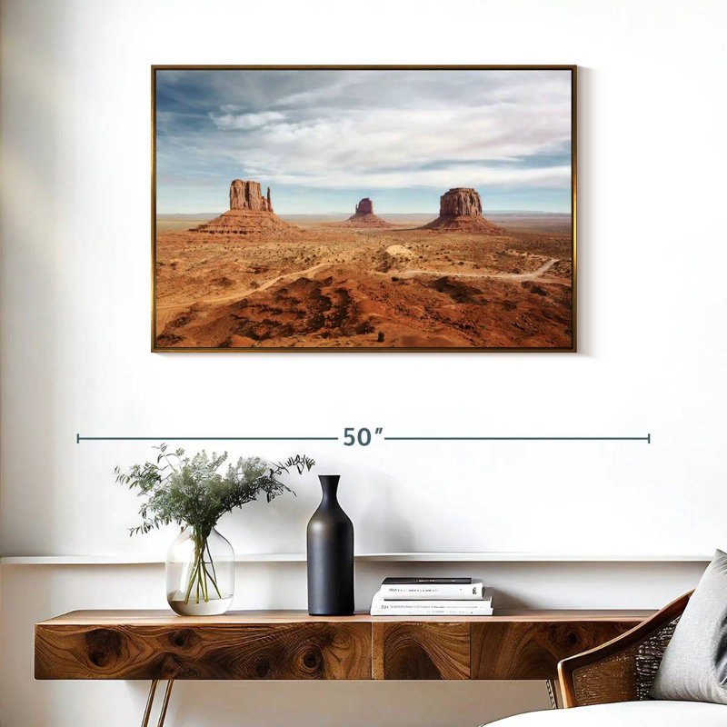 Arizona Monument Valley, Cadre flottant doré, 37 po x 25 po
