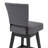 Hednesford Modern Swivel Counter or Bar Height Armless Bar Stool in Gray Fabric and Espresso Wood-357149226