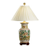 Lampe de table vert / jaune 30 po Birds 'Paradise
