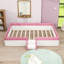 Lit plateforme tapissier avec lattes et escalier-862114411