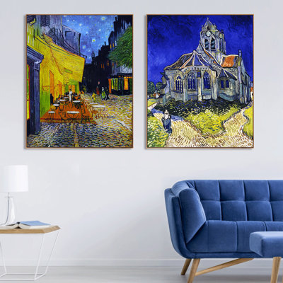 Reproduction d'art encadré sur toile, ensemble de 2 pièces par Vincent Van Gogh