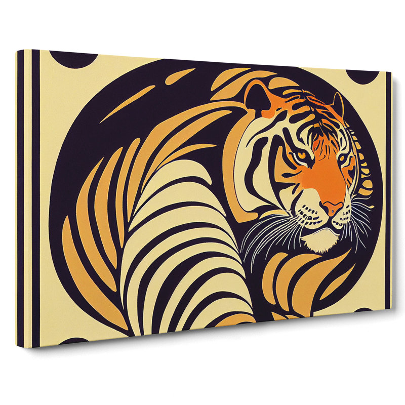 Tiger Art Deco Vol.2 Abstract - Wrapped Canvas, 35cm H x 50cm W x 3cm D