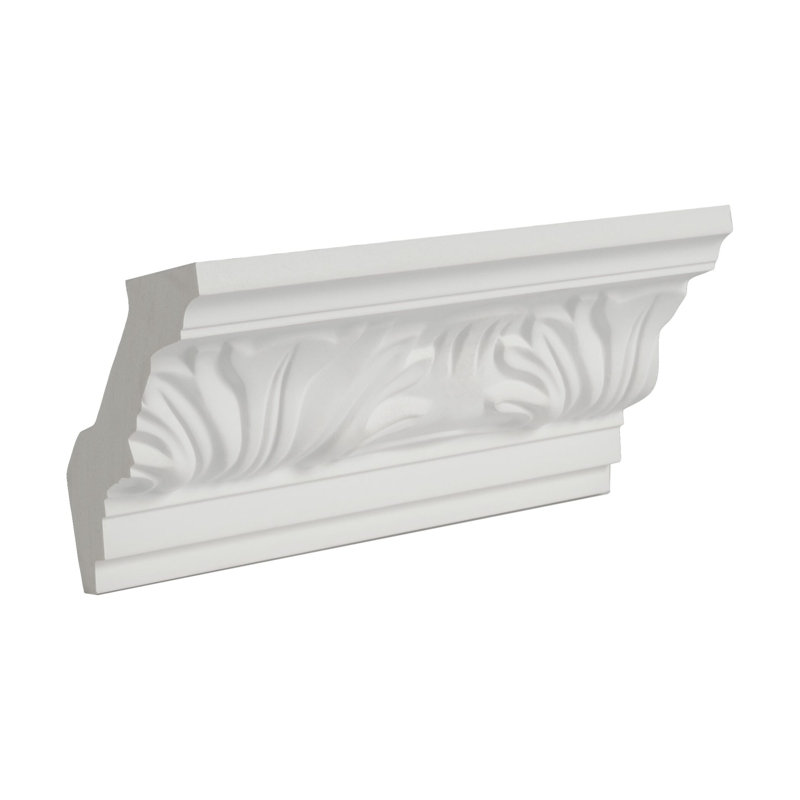 Moulure couronnée en polyuréthane à feuilles longues 2-3 / 8 po x 2-5 / 8 po x 6 po