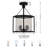 4-Light Black Crystal Semi-Flush Mount Ceiling Light