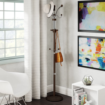 Tiano Solid Wood Freestanding 18 - Hook Coat Rack