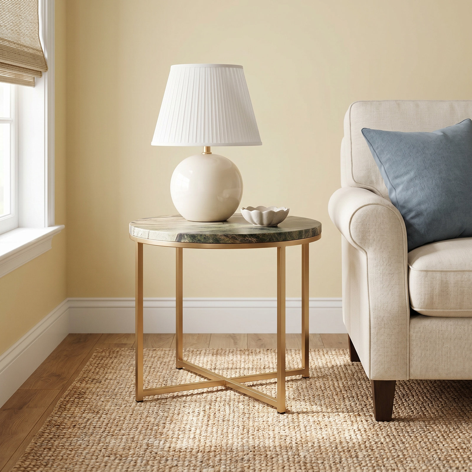 Estes 20" Genuine Marble End Table
