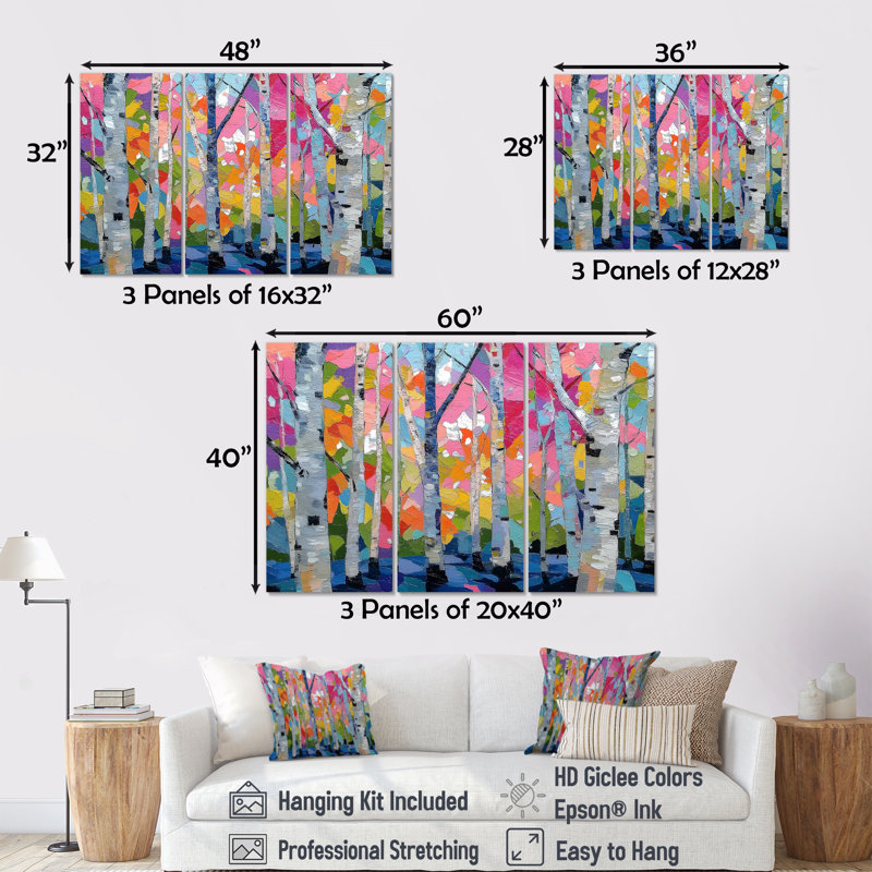 Ensemble de salon art mural rose et orange, H 40 po x l 60 po, Toile tendue, Ne s’applique pas