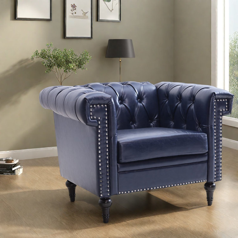 Canapé compact 1 place bleu Pu