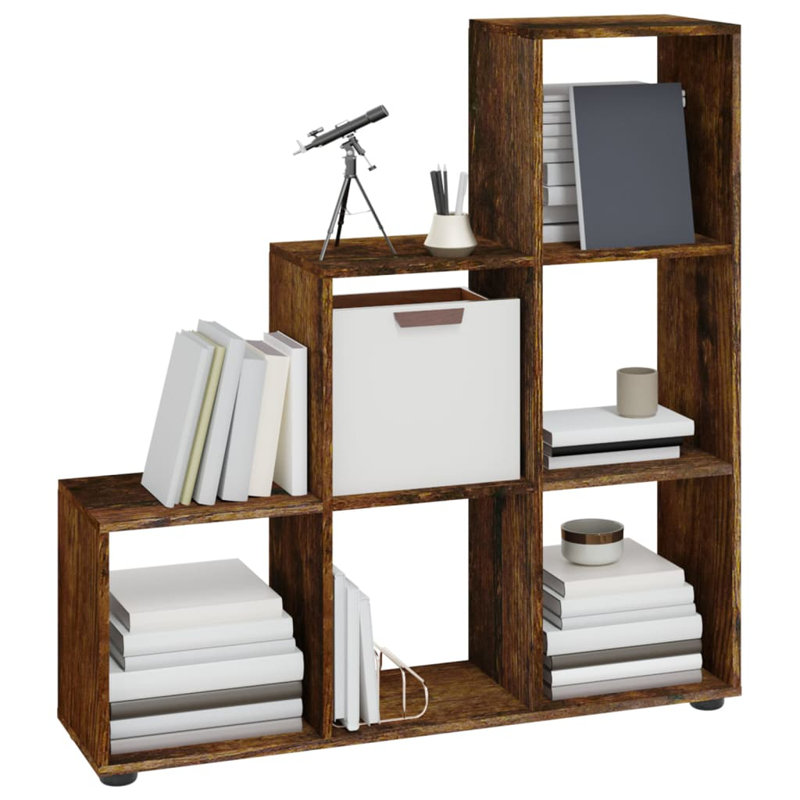 Tambellini Cube Bookcase, Smoked Oak, 104 x 29 x 107 cm