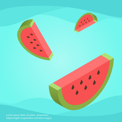 Fitzalen Watermelon, papier peint 3D sur toile 11401535 par Jewjiew, impression