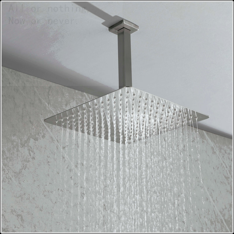 Rain Shower Head High Pressure Rainfall Showerhead Water Saving, Brushed Nickel