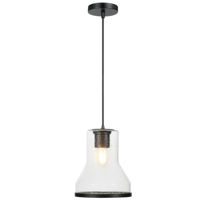 Mini-luminaire suspendu 1 lumière Alicia, Noir mat