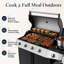 Barbecue au propane à 5 brûleurs avec brûleur latéral - 50 000 Btu, acier inoxydable, 560 pieds carrés Surface de cuisson, roulettes faciles à déplacer