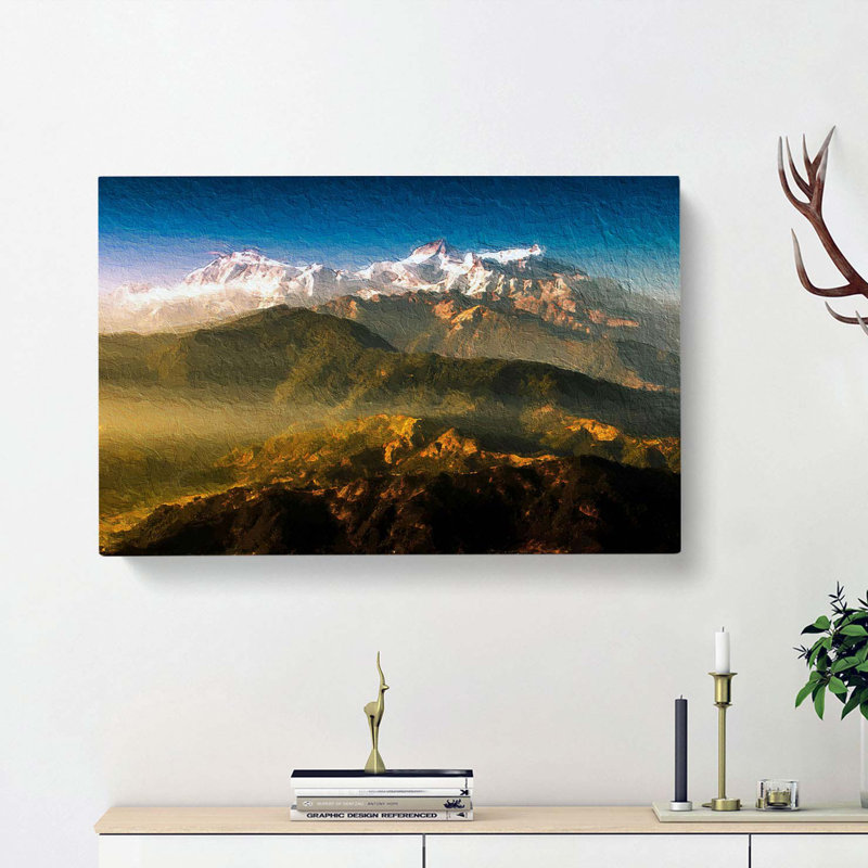Sunlight Bathing The Mountains In Nepal - Wrapped Canvas, 35cm H x 50cm W x 3cm D