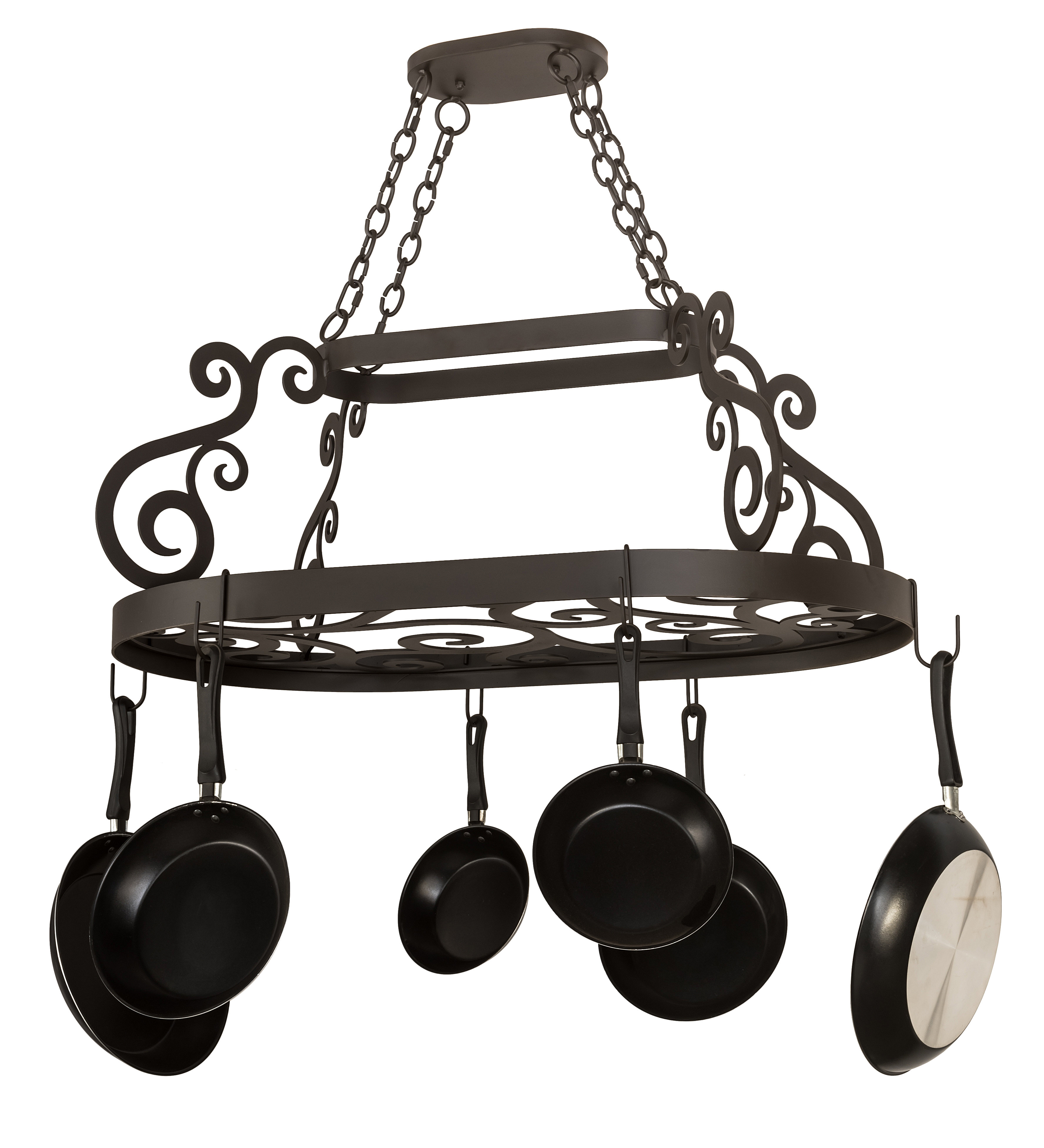 Meyda Tiffany Metal Handcrafted Oval Hanging Pot Rack