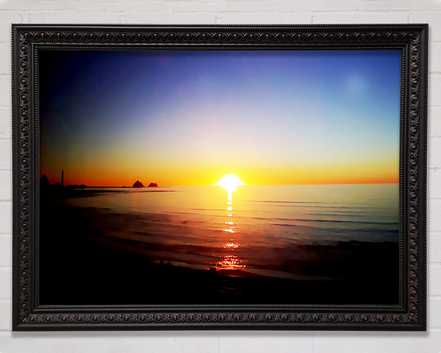 House of Hampton Sun Blaze Around The Ocean Framed Print | Wayfair.co.uk