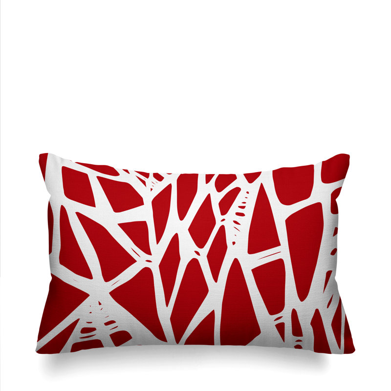 Coussin intérieur / extérieur Rodman Tribal Abstract, Rouge