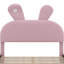 Lit plateforme tapissier pleine grandeur en velours avec tête de lit oreilles de lapin, lumière DEL et 2 tabourets de rangement