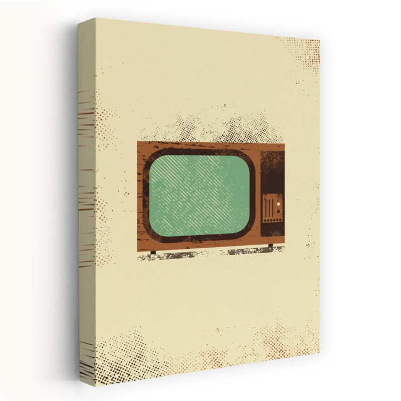 Reproduction d'art abstrait rétro rétro télévision rétro, 36" H x 24" W