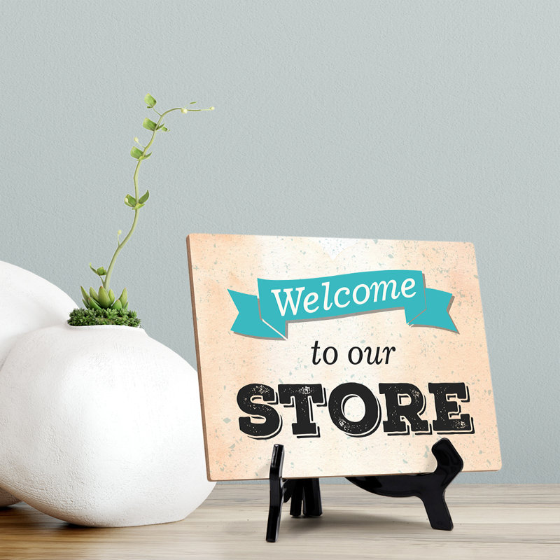 Panneau de bienvenue «Welcome to our store»