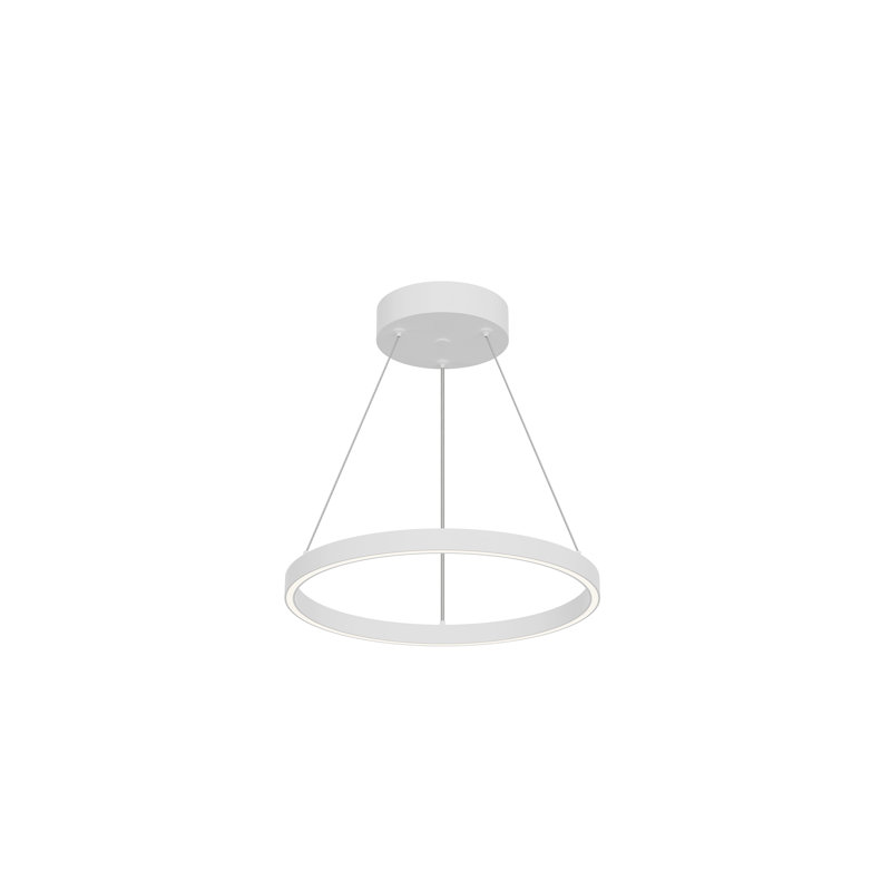 Cerchio 1 - Light LED Unique/Statement Pendant, White, 1.375" H x 17.75" W x 17.75" D