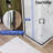 34"W X 34"D X 72"H Framed Square Double Sliding Corner Shower Enclosure With 1/4 In. Tempered Glass, Matte Black