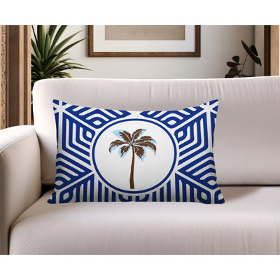 Oreiller rectangulaire réversible intérieur / extérieur Leilani Palm