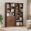 Bibliothèque de 71 po de hauteur avec armoire de rangement cachée, bibliothèque de bureau à domicile Mid-Century avec tablettes réglables-2069424029