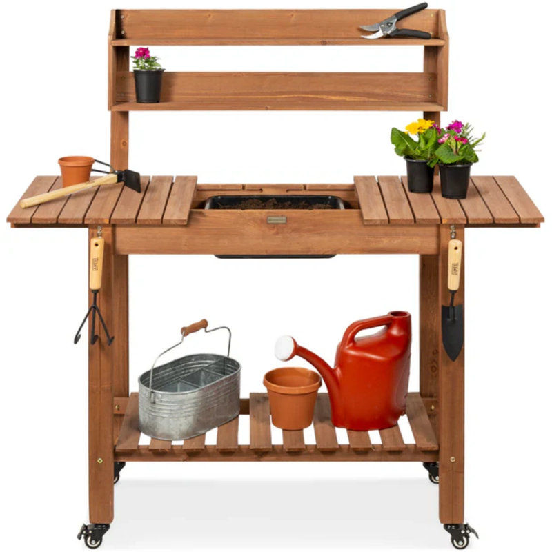 Garden Potting Bench, Brown