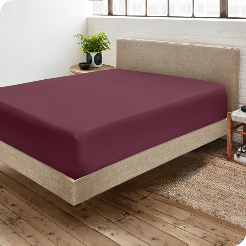 Microfiber Fitted Sheet, Burgundy, Full Fitted Sheet