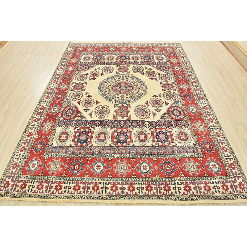 Tapis oriental en laine noué à la main beige