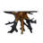 Rocton Black Teak Wood Live Edge Tree Stump Console Table with Clear Glass Top 49" x 16" x 32"