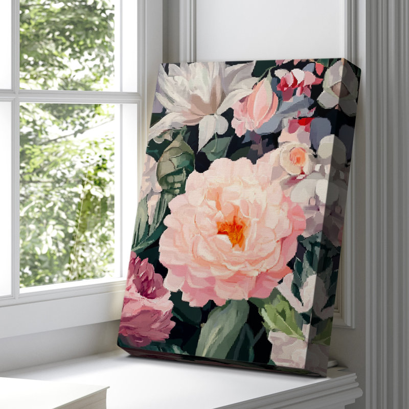 Toile tendue avec châssis Floral CXCII, H 18 po x l 12 po