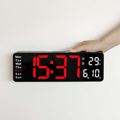 13 Inch Large Digital Clock With Temperature Date Auto DST Night Light Auto Brightness Dimmer