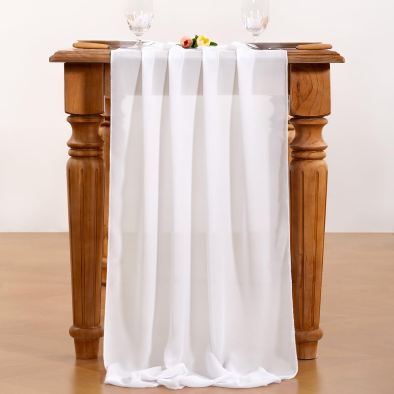 Beautiful sand-bright shiny chiffon tablecloth table flag drapery wedding party decoration sequins pearls chiffon table flag