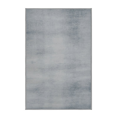 Machine Washable Abstract Gray Area Rug