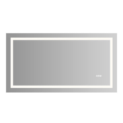 Miroir de salle de bain 48 po x 36 po à DEL - brouillard, éclairage personnalisable, prêt pour le maquillage, lumières à intensité variable pour la salle de bain avec fonction de changement de couleur, installation de toilettage