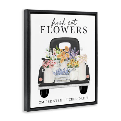 Fresh Flowers Picked Daily Floating Frame, design by Lettered and Lined