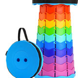 Modern Round Foldable Stool Thickened, Retractable Stool for Fishing, Hiking, Outdoor Activities
