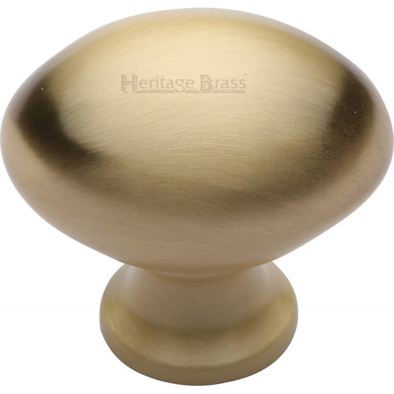 Heritage Brass Heritage Cabinet Knob Oval Design, 3.8cm, Satin Brass