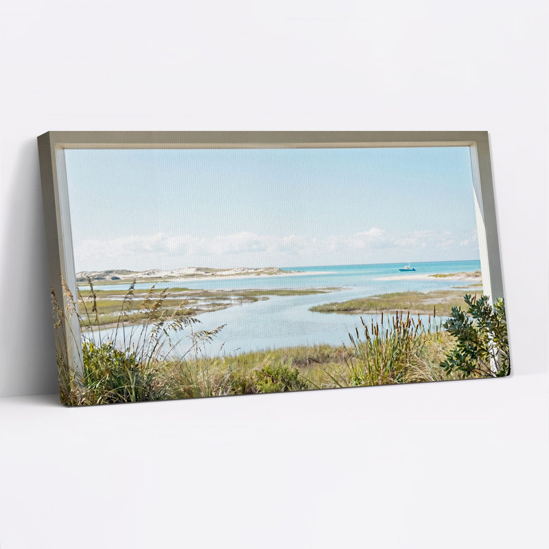 «Coastal Dunes and Turquoise Water», art mural, L 40 po x H 20 po