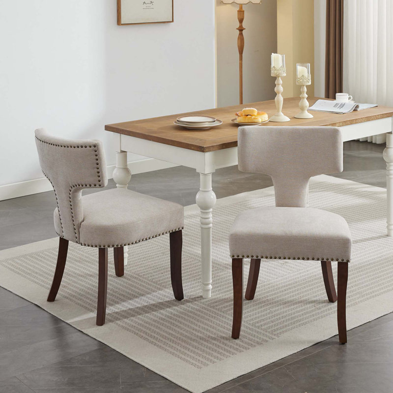 Ensemble de 2 chaises de salle à manger Farmhouse, Beige