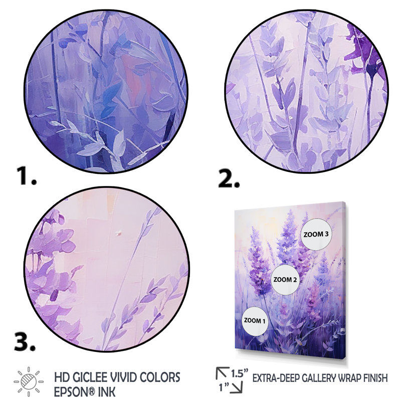 Lavande, sérénité, art floral, Cadre flottant blanc, H 20 po x l 12 po x P 1 po