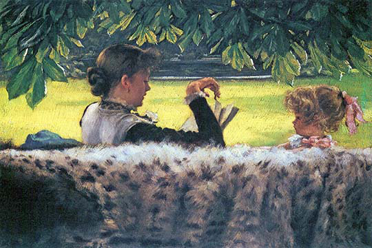 « a story read » par james tissot, reproduction d’art